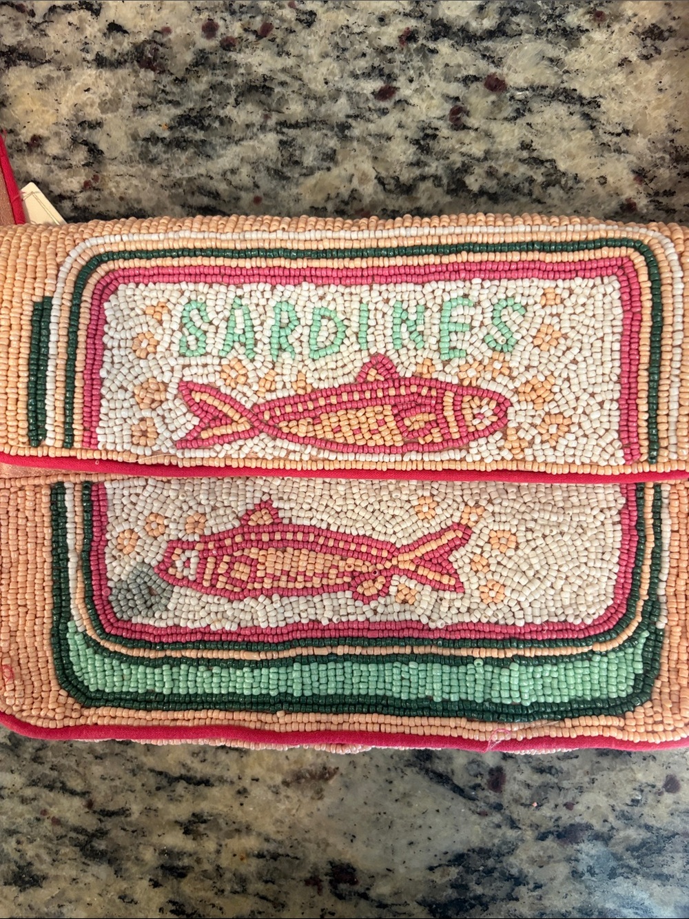 Sol and Mer Beaded Peach Sardine Motif Shoulder Bag. BNWT. - Picture 5 of 5